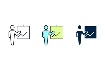 training line icon. Simple element illustration. training concept outline symbol design.