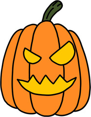 simplicity halloween pumpkin freehand drawing flat design