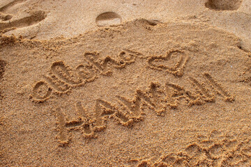 inscription on the sand