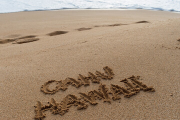 inscription on the sand