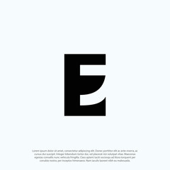 Initial letter EJ JE combine letter E and J in one shape negative space concept minimalist art logo vector