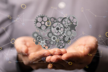 gear Technology background. Big data concept