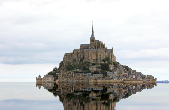 sea and the famous Abbey of Mont Saint Michel in France