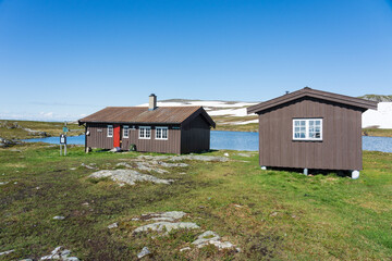 Fototapeta na wymiar Mountain cabin at Kjolifjellet, Norway