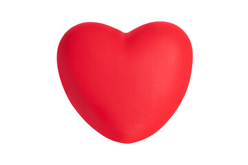 Perfect puffy and shiny red heart isolated on a transparent background.