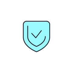sheild verified line icon. Simple element illustration. sheild verified concept outline symbol design.