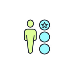 Obraz premium worker, candidate line icon. Simple element illustration. worker, candidate concept outline symbol design.