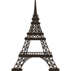 Fototapeta na wymiar Sketch style, doodle, line art Eiffel tower icon, travelers famous France sightseeing place, the beauties of the Paris city. 