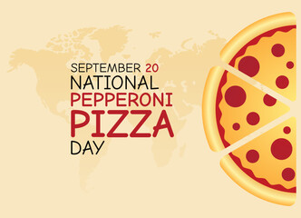 vector graphic of national pepperoni pizza day good for national pepperoni pizza day celebration. flat design. flyer design.flat illustration.
