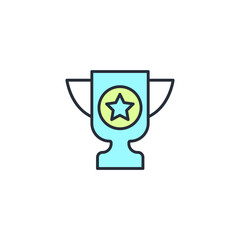 trophy line icon. Simple element illustration. trophy concept outline symbol design.