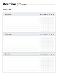 Daily routine planner template, Daily schedule planner