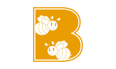 Letter B for bee vector logo