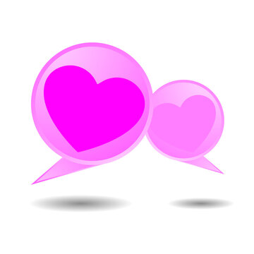 couple rounded pink bubbble chat