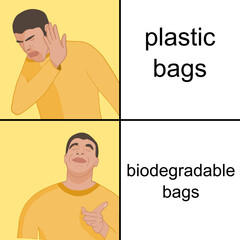 Plastic bags meme - obrazy, fototapety, plakaty