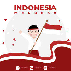indonesian independence day poster illustration