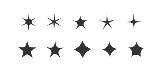 Star sparkles icon. Sparkle shape symbol. Sign twinkle vector flat.