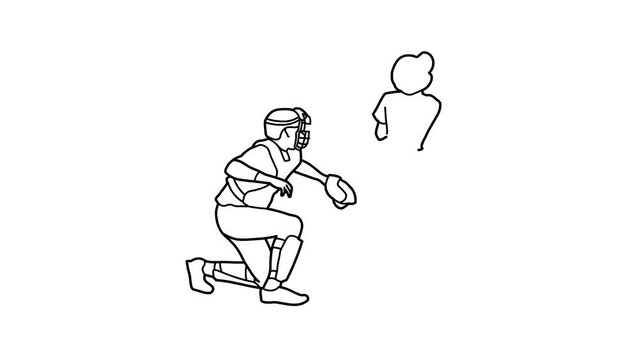 playing baseball sketch and 2d animation