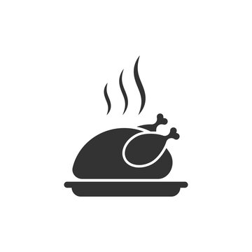 roasted chicken on platter, steaming clip art preview