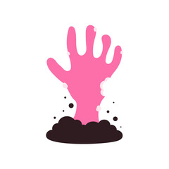 halloween vector illustration with zombie hand isolated
