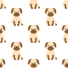seamless pattern with dog in flat style
