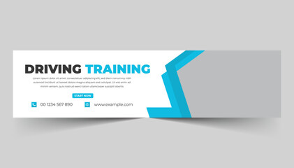 Driving training  social media linkedin profile banner template design