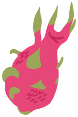 Fototapeta premium Pink Pitaya Doodle Style