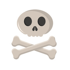 Skull and Bones Vector. Crossbones. Halloween Vector Illustration