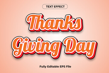 3D Thanksgiving Day text Effect Design with fully editable font