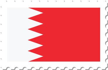 Bahrain flag postage stamp.