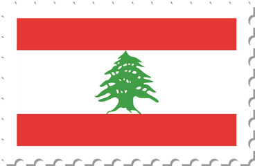 Lebanon flag postage stamp.