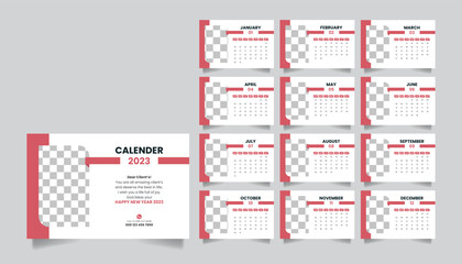2023 happy new year modern desk calendar design template vector