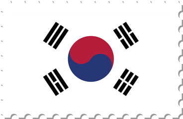 South Korea flag postage stamp.