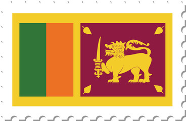 Sri Lanka flag postage stamp.