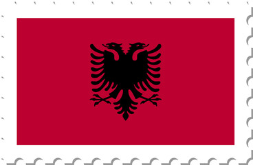 Albania flag postage stamp.