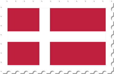 Denmark flag postage stamp.
