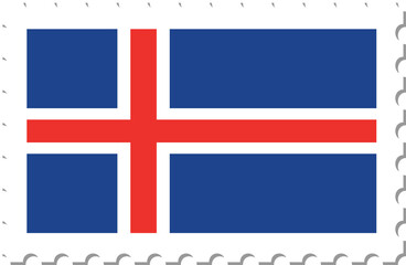 Naklejka premium Iceland flag postage stamp.