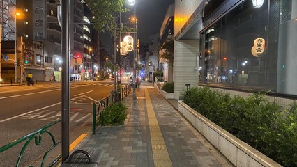 The street from Ueno to Nezu, the Tokyo night scene around the summer seasonal festive period, year 2022