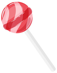 red lollipop on white background