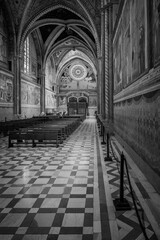 Ancient Papal basilica of San Francesco of Assisi. Art and religion.