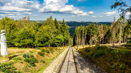 Fototapeta na wymiar Entdeckungstour zur Oberweißbacher Bergbahn im schönen Schwarzatal - Thüringen - Deutschland
