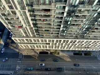 bird eye view of the street from top of skyscraper