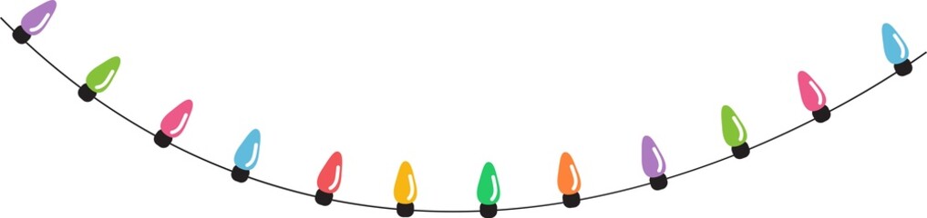 Christmas lights string isolated on white background vector