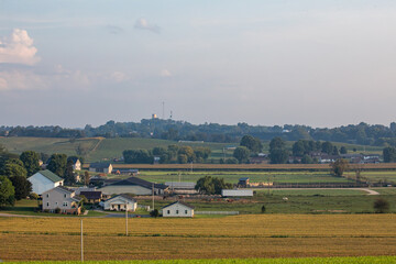 Farmland and flat fields in Amish country, Ohio