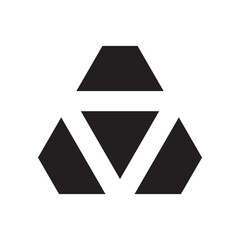 Letter A Trinity Icon Vector Logo Template Illustration Flat Design