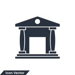 bank building icon logo vector illustration. bank symbol template for graphic and web design collection