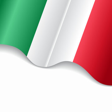Italian flag wavy abstract background. Vector illustration.