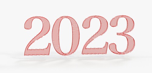 Typography design of 2023 with welcome 2023 concept design.