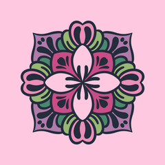  flower pattern in vintage mandala style for tattoos, fabrics or decorations and more	