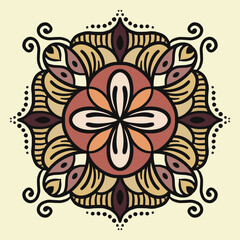  flower pattern in vintage mandala style for tattoos, fabrics or decorations and more	