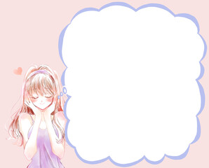 好きなことを想像して笑顔の女性